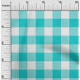 thumbnail image 1 of oneOone Polyester Lycra Turquoise Blue Fabric Gingham Check Sewing Craft Projects Fabric Prints By Yard 56 Inches Wide, 1 of 4