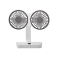 thumbnail image 2 of Cagogo under $5 Desktop Fan, USB Rechargeable Dual Head Desktop Fan, Wall Mountable Mini Fan with LED Light, Quiet Oscillating Fan, Office Desk Cooling Fan, Portable Battery Operated Fan, 2 of 9