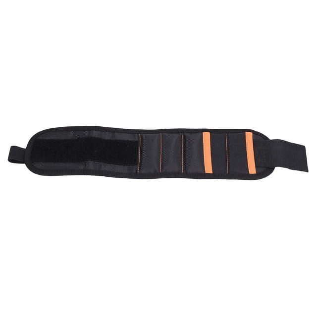 TFixol Bracelet Magnétique Robuste pour Électriciens et Charpentiers - Conception à Aimants Multi-Rangées avec Doubles Poches pour Ramasser Clous et Vis - Matériau Polyester 1680D Durable - Offert en Orange,