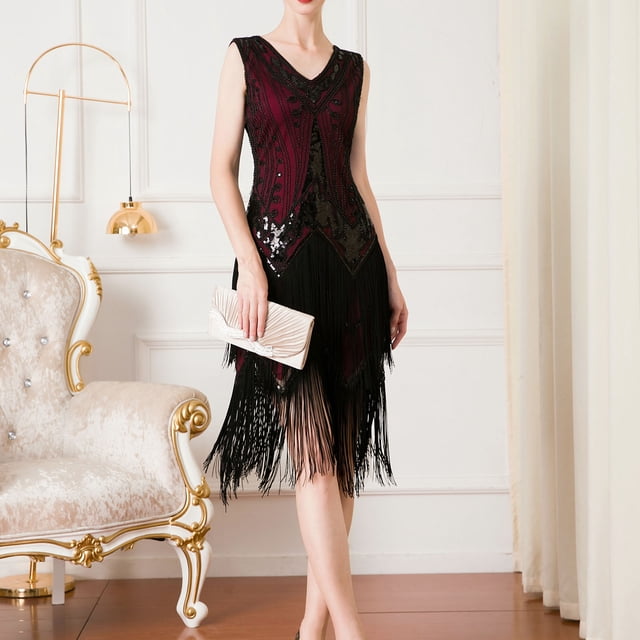 UPPADA Robes d'Invitée de Mariage d'Automne pour Femmes Semi-Formelles à Col en V Longues Robes Grande Taille Robes Formelles Robe Moulante Portefeuille Mignonne Fente Latérale Robe de Soirée Liquidation en Liquidation