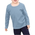 thumbnail image 2 of Tranfacy Chemises à Manches Longues pour Filles, Chemises d'Automne, Chemises pour Garçons et Filles de 1 à 11 Ans Couleur Unie Col Rond Manches Longues Hauts d'Automne, 2 of 7