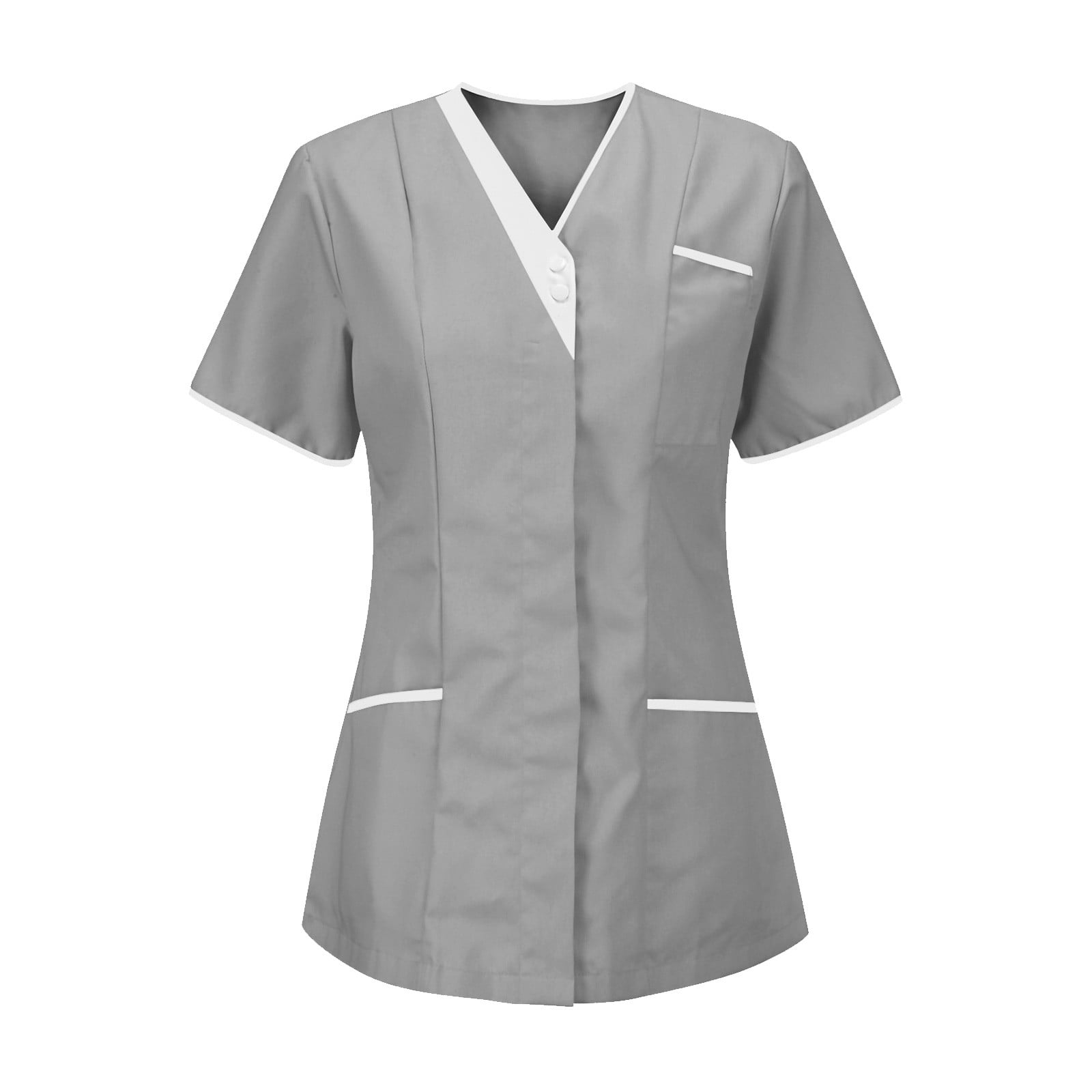 Jovati Tunique d'Uniforme pour Infirmières à Col en V pour Femmes, Petit, Vêtement de Protection