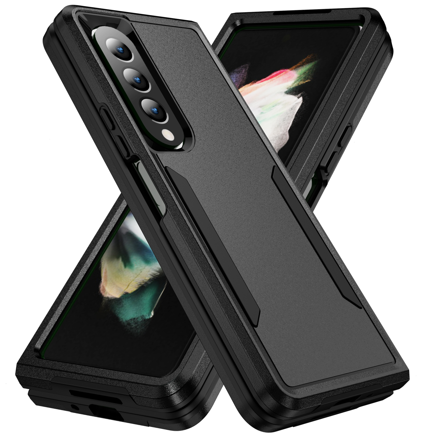 Mantto for Samsung Galaxy Z Fold 4 2022 Phone Case, Hybrid Premium Protection Drop-Tested Anti-Scratch Phone Case Shockproof Heavy Duty Hard PC ProtectiveCover Shell, Black
