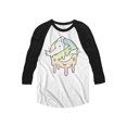 thumbnail image 1 of The Real Ghostbusters T-Shirt Raglan Ajusté Blanc/noir pour Adulte à Manches 3/4, 1 of 2