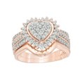 thumbnail image 1 of PVCS Bague de Mariage Mode pour Femme en Or avec Diamant Ensemble Deux Pièces Bague, 1 of 8