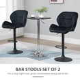 thumbnail image 4 of HOMCOM Tabouret de Bar Ensemble de 2 Chaises de Comptoir en Tissu à Hauteur Réglable Noir, 4 of 10