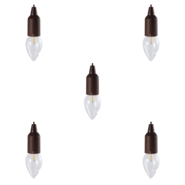 maskred Pull Cord Light Hanging Bulb Tent Camping Lamp Battery Operated black 6x20cm 5Set