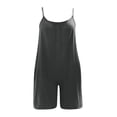 thumbnail image 5 of Timegard Womens Rompers Deep V Neck Ruffle Spaghetti Strap Sleeveless Short Loose Jumpsuit Comfy Solid Color, 5 of 5