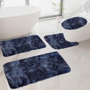 Bathroom Rugs Mat 4 Set, EDHITNR Extra Soft Absorbent Non-Slip Bath Rugs, Thick Quick Dry Machine Washable Bath Mats for Bathroom Floor Tub Shower Toilet