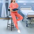 thumbnail image 3 of Tachiuwa Ensemble d'Uniforme pour Femmes, Tenue de Soins, Uniforme d'Infirmière, Durable, Col en V, Lavable à la Machine, Respirant, m, 3 of 5