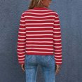 thumbnail image 3 of MeetoTime Women's Long Sleeve Striped Cardigan Sweaters Button Down Open Front Long Sleeve Knit Outwear with Pockets, 3 of 7