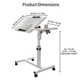 thumbnail image 3 of Overbed Table with Wheels, Height Adjustable Over Bed Table Movable Rolling Bedside Table Standing Desk Bed Table for Hospital and Home Use, 3 of 6