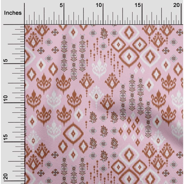oneOone Viscose Chiffon Fabric Block & Geometric Ikat Decor Fabric Printed BTY 42 Inch Wide