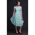thumbnail image 3 of Bimba Robe d'Été Sans Manches à Col Rond pour Femmes, Imprimée de Feuilles de Chou Bleues, Tenue Décontractée - Grand, 3 of 6