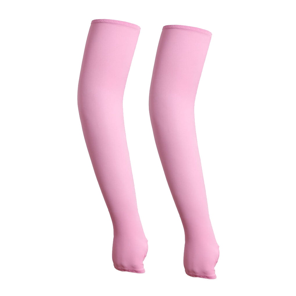 Bras Protection Solaire UV Cache Respirant Garde Vêtements de Sport Extérieur Écran Solaire Manchons de Bras Manchons de Sport Entraînement Physique pour Course Pêche Cyclisme Rose