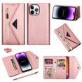 thumbnail image 1 of For iPhone 14 Pro Max Wallet Case,Women/Men A Multi-Card Slot Card Holder Premium Folio Flip Leather Protective Zipper Pocket Purse Wallet Case With Hand Strap and Shoulder Strap Case, 1 of 9