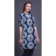 thumbnail image 2 of Bimba Short Kurtis For Ladies Printed Mandarin Collar Roll Up Sleeve Dress, 2 of 6