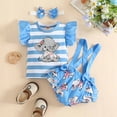 thumbnail image 3 of Birdeem 1-18M Infant Toddler Baby Girl Ruffled Print Top with Straps Shorts and Headband Set, 3 of 9