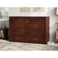 thumbnail image 4 of Pemberly Row Lit Escamotable Moderne Grand en Bois Massif avec Matelas, Noyer, 4 of 19