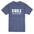 thumbnail image 1 of Single and Loving It Graphic Quote Men's Navy Heather T-shirt, 1 of 1