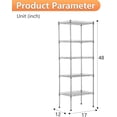 thumbnail image 3 of FDW 5-Tier Wire Shelving Unit, 17" x 12" x 48" Adjustable Metal Storage Rack, Heavy-Duty Storage Shelf for Home & Office Use, Chrome, 3 of 7