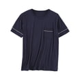 thumbnail image 2 of asjyhkr Chemises de Pyjama pour Hommes Manches Courtes Col Ras du Cou Extensibles Légères Douces T-Shirts Hauts d'Été en Modal, 2 of 8