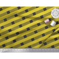 thumbnail image 3 of Soimoi Yellow Georgette Viscose Fabric Diagonal Stripe Decor Fabric Printed Yard 42 Inch Wide, 3 of 5