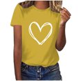 thumbnail image 2 of Meichang Femmes Valentines Day Chemises Hauts Mignons T-Shirts Graphiques Cœur Hauts de Fête Manches Courtes Blouses Décontractées de Printemps Col Rond Chandails à Enfiler T-Shirts, 2 of 6