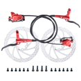 thumbnail image 1 of IKUOS Oil Brake Mountain Bike Brake Dual Piston One Piece Cylinder Oil Pressure Disc Brake Set MT500(Left Back Right Front) (Red), 1 of 4