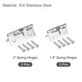 thumbnail image 3 of Unique Bargains Spring Loaded Hinges, 1.5' 2' 304 Stainless Steel Self Closing Hinge for Cabinet 1 Set, 3 of 5