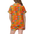 thumbnail image 3 of MIASHUI Girls Pajamas Set Flower Pattern Button-Down Sleepwear 2 Piece Nightwear,Orange,6-7 Years, 3 of 4