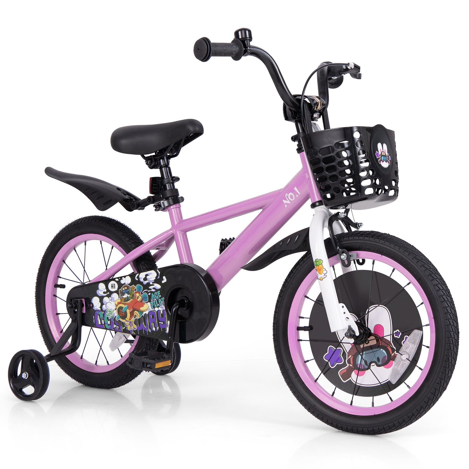 Gymax 16'' Kid's Bike for 4-7 w/ Height-Adjustable Handlebar & Saddle Handbrake
