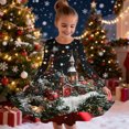 thumbnail image 4 of RXMEKW Robe Patineuse de Noël Imprimée pour Filles à Manches Longues à Col Rond Robe Tournoyante pour Récital et Fête pour les Fêtes, l'École et les Occasions Festives, 4 of 5