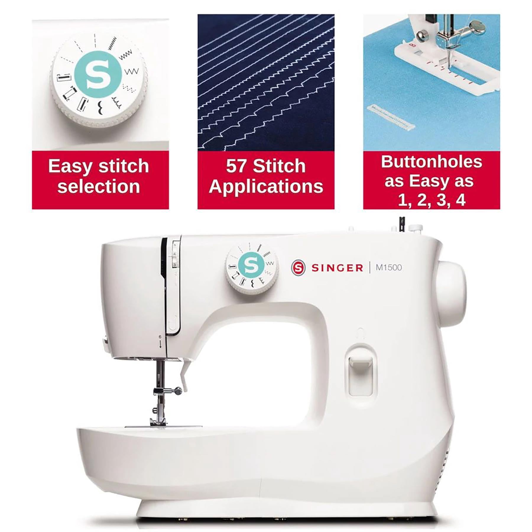 SINGER® M1500 Portable Mechanical Sewing Machine for Beginners, 6 Built-In Stitches and Accessories