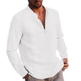 thumbnail image 2 of PMUYBHF T-Shirts Graphiques pour Hommes, Mode Décontractée Printemps et Automne, Chemise à Manches Longues avec Col et Boutons, 2 of 6