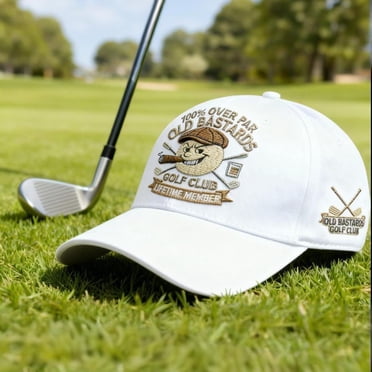 Old Bastards Casquette de Club de Golf / Membre 100 % au-Dessus du par / Casquette de Baseball à Profil Bas Ajustable avec Broderie pour Hommes et Femmes / Protection Solaire pour le Golf, les Tenues Décontractées et les Cadeaux