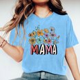thumbnail image 1 of Meichang Mama Chemises pour Femmes Rétro à Fleurs Mama à Lettres Imprimées T-Shirt Fête des Mères Manches Courtes Col Rond T-Shirt Graphique Maman T-Shirt Décontracté Hauts, 1 of 7