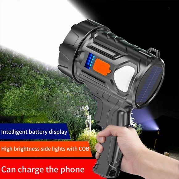 Pisexur Rechargeable Spotlight, Led Lights Handheld Large Flashlight Super Bright Outdoor Solar Spotlights Searchlight . on Clearance
