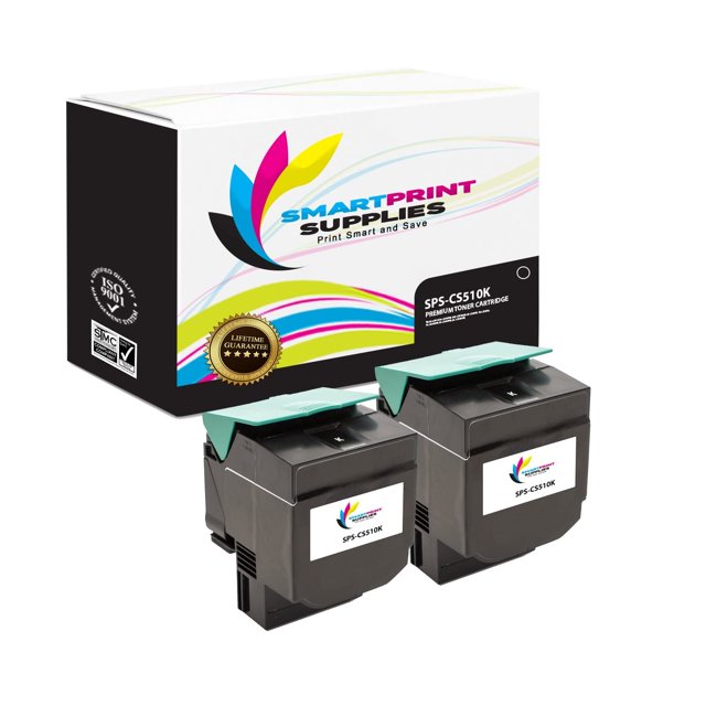 Smart Print Supplies Compatible CS510 70C1XK0 Cartouche de Toner Noir Rendement Extra Élevé Remplacement pour Imprimantes Lexmark CS510 (8 000 Pages) - Lot de 2
