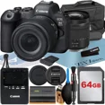 thumbnail image 1 of Canon EOS R6 Mark II Mirrorless Camera with RF 24-105mm Lens + 64GB Memory Card + Case + LED Flash + ZeeTech Accessory Bundle, 1 of 7