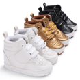 thumbnail image 4 of xiaxaixu Baby Solid Color Prewalker Stylish Soft High Top Flat Toddler Shoes, 4 of 6