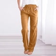 thumbnail image 4 of Birdeem Pantalon Grand Décontracté en Coton Lin Pur à Cordon pour Femmes, 4 of 6