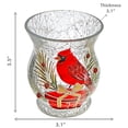 thumbnail image 3 of Bougeoir En Verre Craquelé (Cardinal Sur Boîte Cadeau), 3 of 3