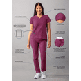thumbnail image 3 of Adar Addition Go-Basic Scrub Set For Women - Slim V-Neck Scrub Top & Skinny Cargo Scrub Pants, 3 of 7