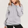 thumbnail image 2 of RKSTN Hoodies for Women Casual Plus Size Long Sleeve Solid Color Pullover Tops Fall Fashion Lightweight Loose Drawstring Sweatshirt, 2 of 9