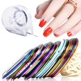 thumbnail image 1 of 30 Couleurs Nail Striping Tape Ligne 2 PCS Nail Tape Distributeurs Rouleau Distributeur Striping Tape Ligne Nail Art Outils Nail Art Decoration Autocollants Kit DIY Nail Tip pour Femmes Filles Manucure Conseils Décor, 1 of 4