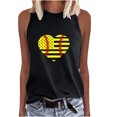 thumbnail image 1 of Birdeem Fashion Women Printing Round-Neck Sleeveless Block Shirts Tunic Tee Tops, 1 of 5