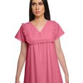 thumbnail image 4 of Moomaya Solid Short Sleeve Nightdress For Ladies Button Placket Nightwear, 4 of 6