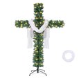 thumbnail image 1 of A Cross-shaped Christmas Tree With Lights, Pre-lit, Elongated, Pencil-shaped Artificial Tree, Complete With A Scarf And Christ Crown, Suitable For, 1 of 2