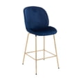 thumbnail image 5 of LOTUS GOLD STOOL (SLIM SEAT) with Soft Velvet Upholstery and Gold Metal Legs, 5 of 5